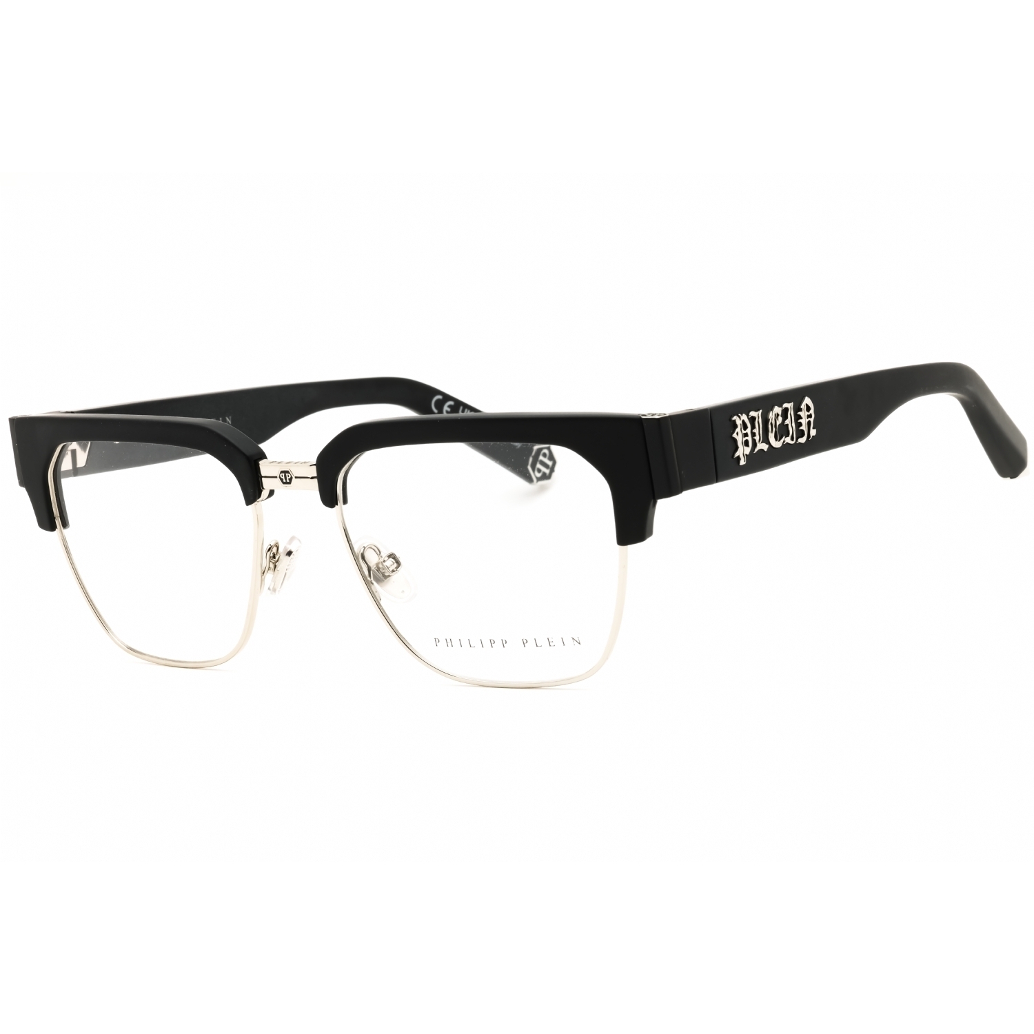Philipp Plein Vpp113m Eyeglasses Palladium Metal Rectangular